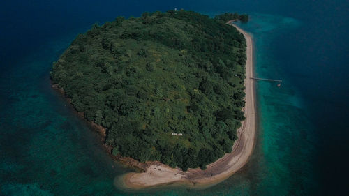 Aerial view on the beach, bima, indonesia