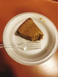 Close-up of cake served on plate