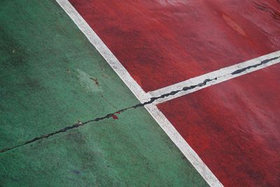 High angle view of sports court