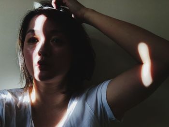 Close-up portrait of young woman