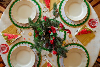 Directly above shot of food on table