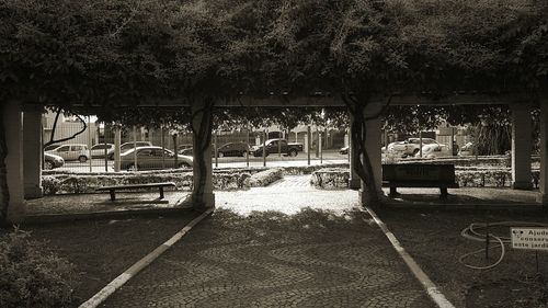 View of empty railroad tracks