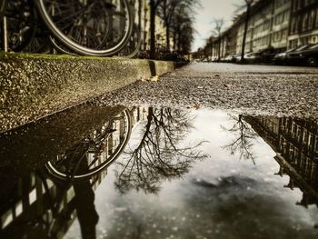 Rain drops on road