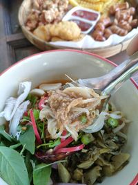 Close-up of food in bowl on table