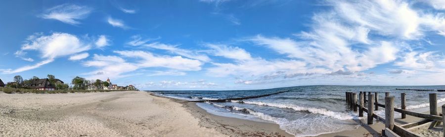 Panoramic view of beach against sky