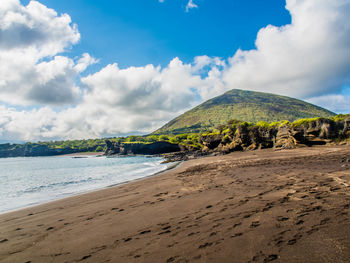 Scenic view of beach against sky