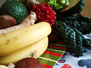 Close-up of fruits and vegetables