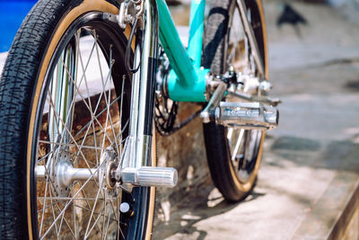 Bicycle parked on street