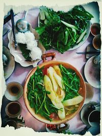 Close-up of food served in plate