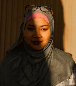 Close-up portrait of young woman