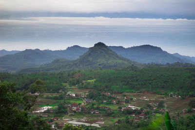 Scenic view of mountains against sky