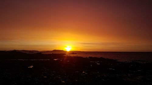 Scenic view of sea during sunset