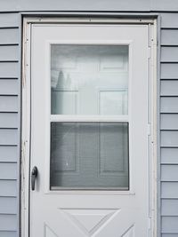 Closed door of building