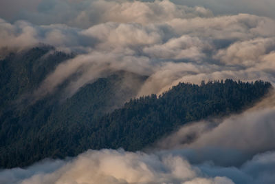 Low angle view of dramatic sky over mountains