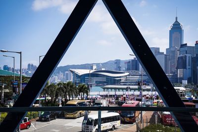 View of city buildings against sky