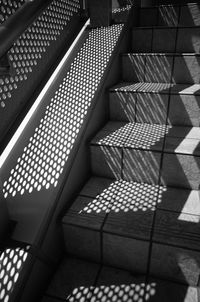High angle view of staircase in building