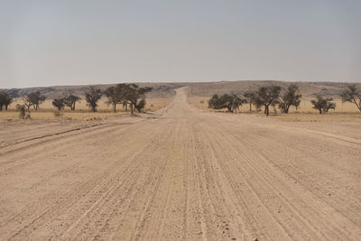 Scenic view of desert against clear sky