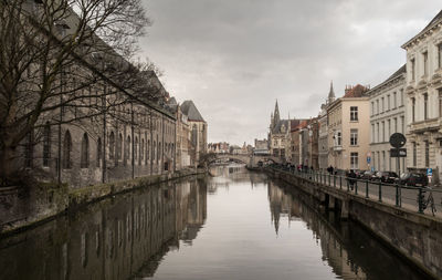 View of canal along buildings