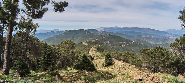 Scenic view of mountains against sky