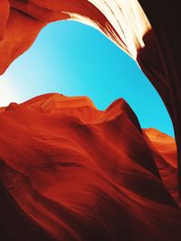 Low angle view of rock formations