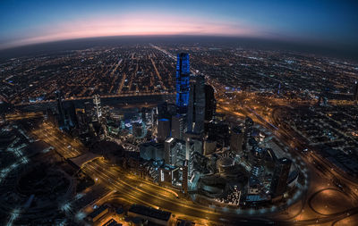 Aerial shot of riyadh at sunrise