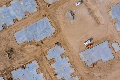 High angle view of construction site