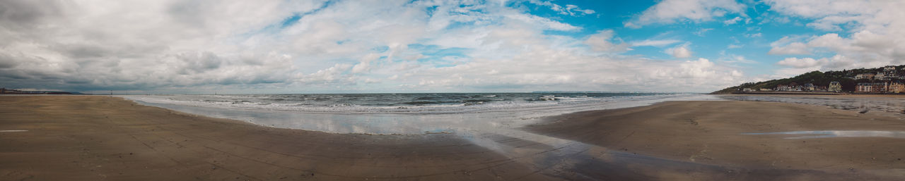 Panoramic view of beach against sky