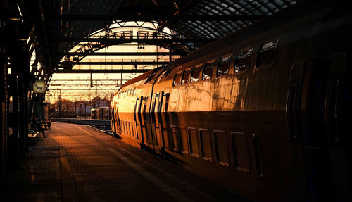 Abandoned train at railroad station