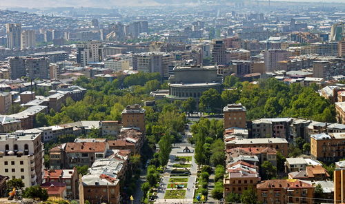 High angle view of cityscape