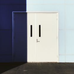 View of blue door