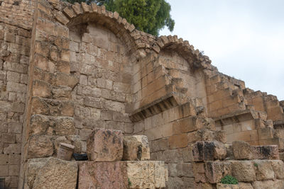 Low angle view of old ruin building