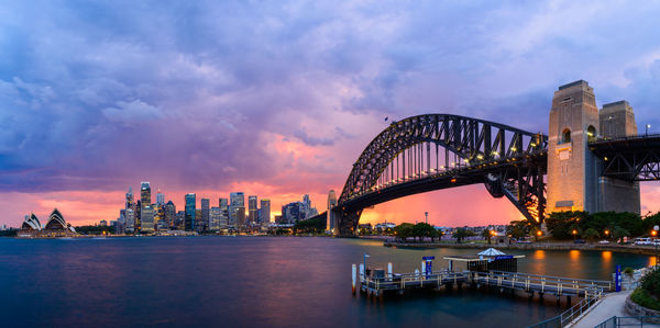 Sydney harbour while the storm is coming on december 9, 2015 at harbour bridge in sydney australia.