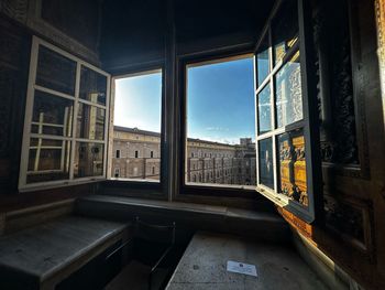 Trees seen through window