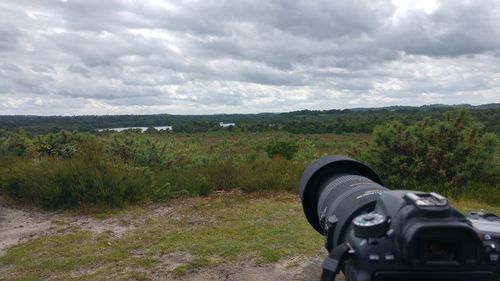 Scenic view of field against sky