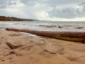 Scenic view of beach against sky