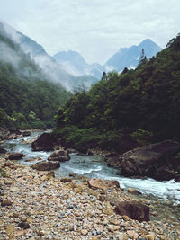 Scenic view of mountains against sky