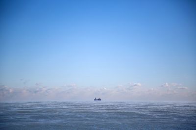 Scenic view of lake michigan against sky