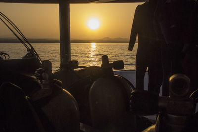 Scenic view of sea at sunset