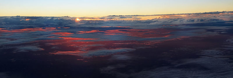 Aerial view of sea against sky during winter