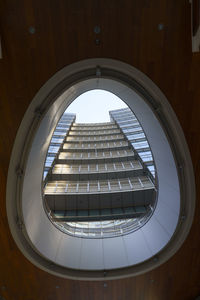 Low angle view of skylight in building