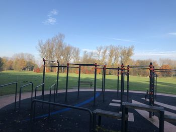 Excercise in the park outdoor gym