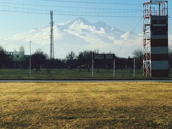 Scenic view of field against sky