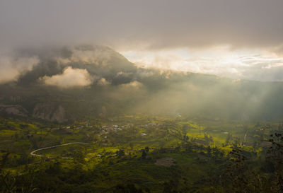 Mystic light over the valley, ambato, tungurahua, ecuador