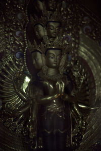 Close-up of carving on wall