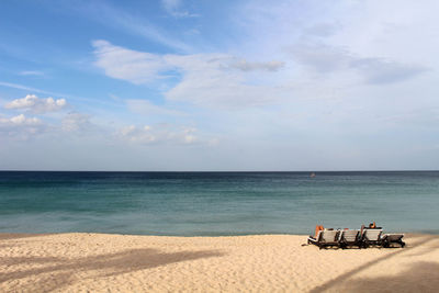 Scenic view of beach against sky