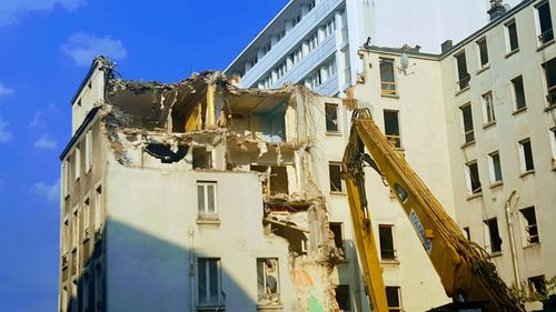 Low angle view of buildings against sky