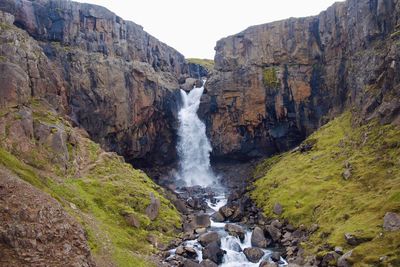 Scenic view of waterfall