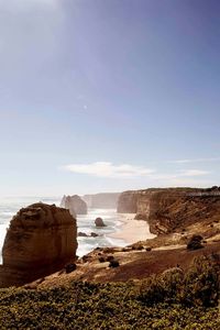 Rock formations on beach