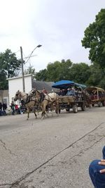 Group of people on street in city