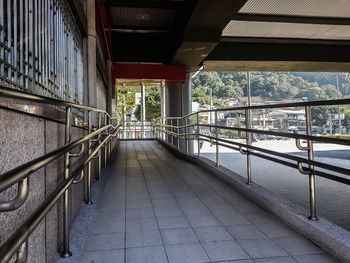 Empty elevated walkway in building